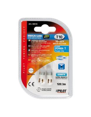Lampa - Λάμπες T10 LED W2,1x9,5d 12/32V 6.500K 130lm με 1 SMD / 1 Chip LED Διπλής Πολικότητας με Ενσωματωμένη Αντίσταση (Καρφωτές, ακάλυκες) - 2 τεμ. (L5851.9)