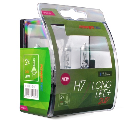 H7 24V 70W PX26d POWERTEC LONG LIFE ΑΛΟΓΟΝΟΥ BLISTER 2ΤΕΜ. M-TECH