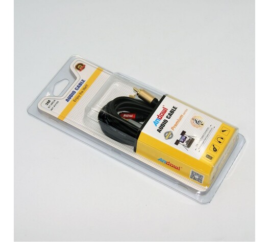 ΚΑΛΩΔΙΟ ΗΧΟΥ ΣΤΕΡΕΟ 3m AUX-3RCA ANDOWL QY-AV103