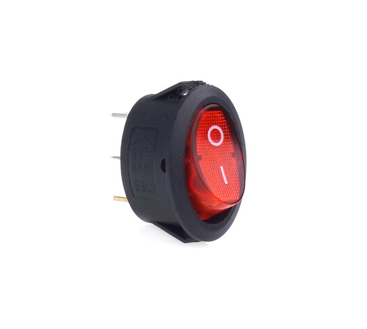 Amio - ΔΙΑΚΟΠΤΗΣ ΟΒΑΛ ΜΕ ΚΟΚΚΙΝΟ LED - 1 τεμ. (02461/AM)