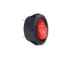 Amio - ΔΙΑΚΟΠΤΗΣ ΟΒΑΛ ΜΕ ΚΟΚΚΙΝΟ LED - 1 τεμ. (02461/AM)