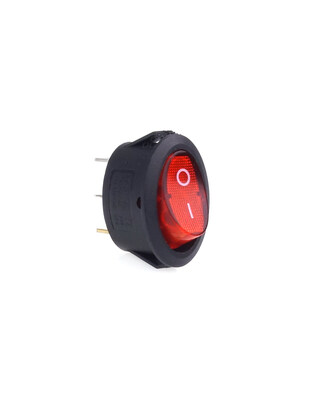 Amio - ΔΙΑΚΟΠΤΗΣ ΟΒΑΛ ΜΕ ΚΟΚΚΙΝΟ LED - 1 τεμ. (02461/AM)