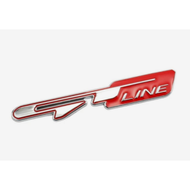 Αυτοκόλλητο 3D Μεταλλικό ασημί/κόκκινο - GT Line