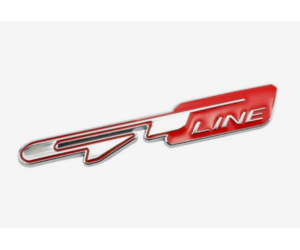 Αυτοκόλλητο 3D Μεταλλικό ασημί/κόκκινο - GT Line