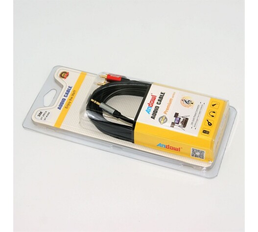 ΚΑΛΩΔΙΟ ΗΧΟΥ ΣΤΕΡΕΟ 3m AUX-2RCA ANDOWL QY-AV05