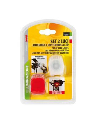Φως ποδηλάτου σε κόκκινο και άσπρο 2τεμ. 2 LED αδιάβροχα