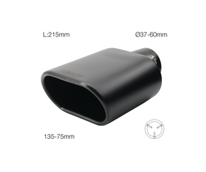 ΑΚΡΟ (ΜΠΟΥΚΑ) ΕΞΑΤΜΙΣΗΣ ΟΒΑΛ ΜΑΥΡΗ 135x75mm ΜΗΚΟΣ:215mm /ΔΙΑΜΕΤΡΟ ΣΩΛΗΝΑ 37-60mm TRX16N SIMONI RACING - 1 TEM.