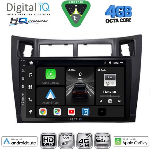 DIGITAL IQ BXK 19736BL_CPAA (9inc) MULTIMEDIA TABLET for TOYOTA YARIS mod. 2006-2011 (BLACK)