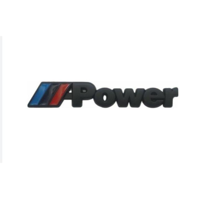 Αυτοκόλλητο μεταλλικό μαύρο - Bmw Power