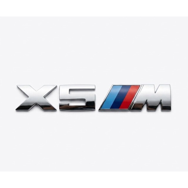 Αυτοκόλλητο μεταλλικό χρωμίου 15.5x2.7cm - Bmw X5 M