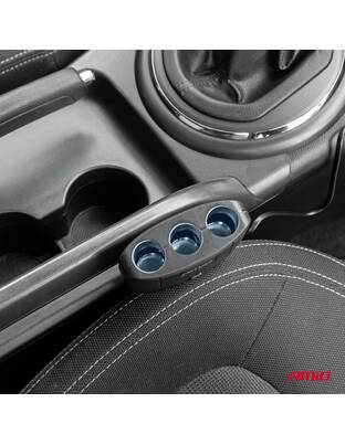 Amio - ΑΝΤΑΠΤΟΡΑΣ ΑΝΑΠΤΗΡΑ 12/24V 100W ΜΑΥΡΟΣ/3 ΘΕΣΕΙΣ/2xUSB-A /ΚΟΥΜΠΙ ON-OFF/ΚΑΛΩΔΙΟ 70cm - 1 Τεμ. (04362/AM)