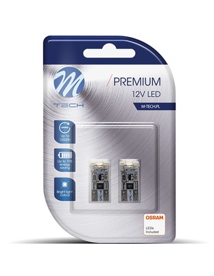 T10 W5W 12V W2,1x9,5d LED 4xSMD3528 ΛΕΥΚΟ (ΚΑΡΦΩΤΟ CAN-BUS) OSRAM LED BLISTER 2ΤΕΜ. M-TECH