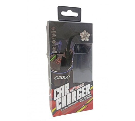 ΦΟΡΤΙΣΤΗΣ ΑΥΤΟΚΙΝΗΤΟΥ CARSUN ΜΕ 2 ΘΥΡΕΣ USB C2059
