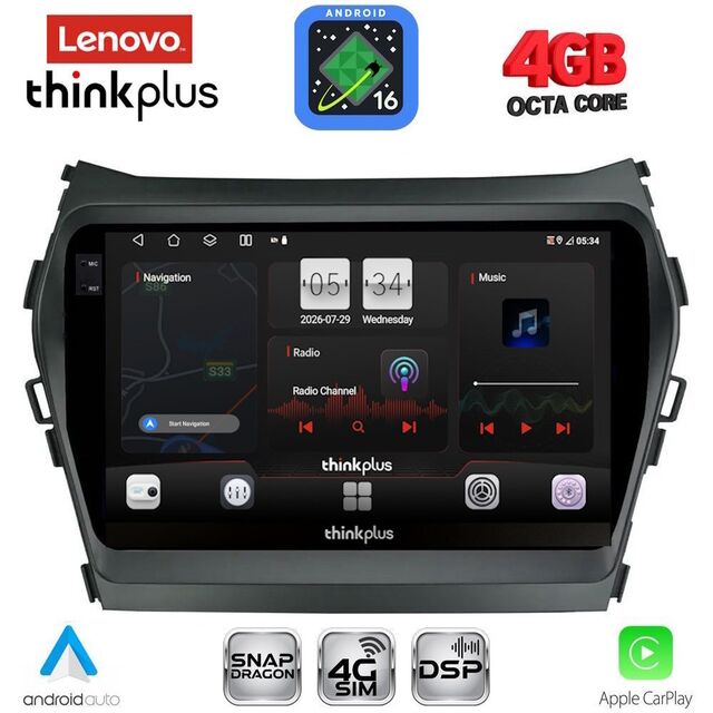 LENOVO LTG 7238_CPA (9inc) MULTIMEDIA TABLET for HYUNDAI IX45 - SANTA FE mod. 2013-2017