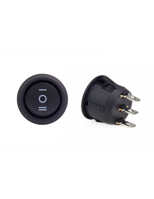 Amio - ΔΙΑΚΟΠΤΗΣ ΣΤΡΟΓΓΥΛΟΣ 3 ΘΕΣΕΩΝ 12V 2cm BU03 - 1ΤΕΜ. (02463/AM)
