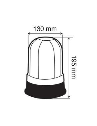 Φάρος RH-1 12V/24V Βιδωτός Πορτοκαλί 130x195mm