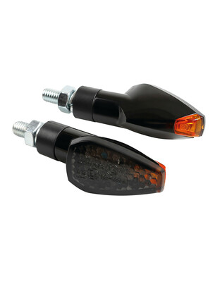 TUAREG ΦΛΑΣ LED ΜΟΤΟ 12V (ΜΑΥΡΟ - 65 Χ 26 mm) - 2 ΤΕΜ.