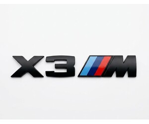Αυτοκόλλητο μεταλλικό μαύρο 15.5x2.7cm - Bmw X3 M