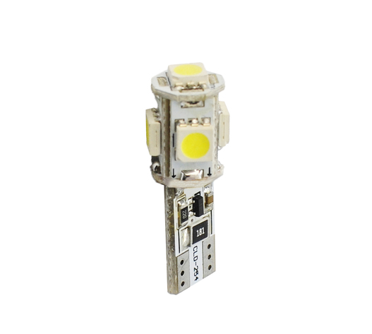 T10 W5W 12V W2,1x9,5d LED 5xSMD5050 ΛΕΥΚΟ (ΚΑΡΦΩΤΟ CAN-BUS) 1ΤΕΜ. M-TECH