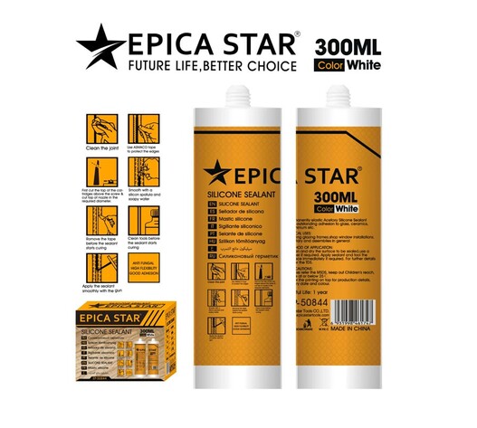 EPICA STAR ΣΦΡΑΓΙΣΤΙΚΗ ΣΙΛΙΚΟΝΗ ΛΕΥΚΟ ΧΡΩΜΑ 300ml EP-50844