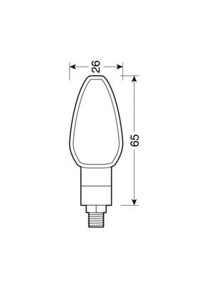 TUAREG ΦΛΑΣ LED ΜΟΤΟ 12V (ΜΑΥΡΟ - 65 Χ 26 mm) - 2 ΤΕΜ.