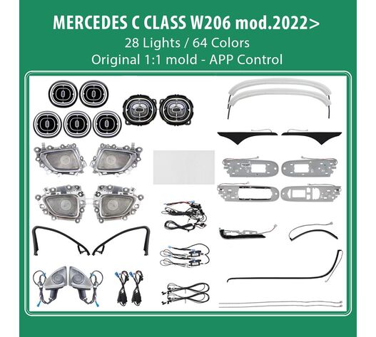 DIQ AMBIENT 8176 CN - BENZ C (W206) (Digital iQ Ambient Light for Mercedes C (W206) mod. 2022> with 24 Lights)