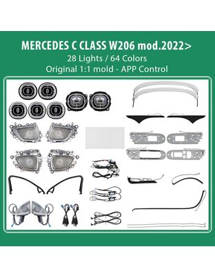 DIQ AMBIENT 8176 CN - BENZ C (W206) (Digital iQ Ambient Light for Mercedes C (W206) mod. 2022> with 24 Lights)