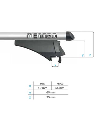 MENABO ΜΠΑΡΕΣ ΟΡΟΦΗΣ ΑΛΟΥΜΙΝΙΟΥ TIGER XL SILVER 131.5 cm ΣΕ ΑΣΗΜΙ ΧΡΩΜΑ ΓΙΑ Mini Countryman (R60) 5 doors 2010>2016 ΜΕ FLUSH ή RAISED RAILS - 2 ΤΕΜ. (8500/ΜΒ)