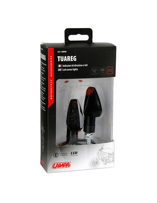 TUAREG ΦΛΑΣ LED ΜΟΤΟ 12V (ΜΑΥΡΟ - 65 Χ 26 mm) - 2 ΤΕΜ.