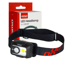 Amio - Φακός Κεφαλής Εργασίας τύπου XPG+COB LED χωρητικότητα μπαταρίας 1800mAh - 1 τεμ. (04667/AM)