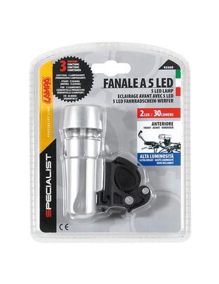 Φως εμπρός ποδηλάτου SPECIALIST ασημί 5led 3 χρήσεων
