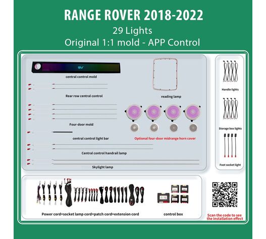 DIQ AMBIENT LR RANGE ROVER FULL (L405) FL mod. 2018-2022 (Digital iQ Ambient Light for LAND ROVER RANGE ROVER L405 mod. 2018-2022 with 29 Lights)