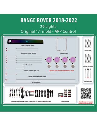 DIQ AMBIENT LR RANGE ROVER FULL (L405) FL mod. 2018-2022 (Digital iQ Ambient Light for LAND ROVER RANGE ROVER L405 mod. 2018-2022 with 29 Lights)