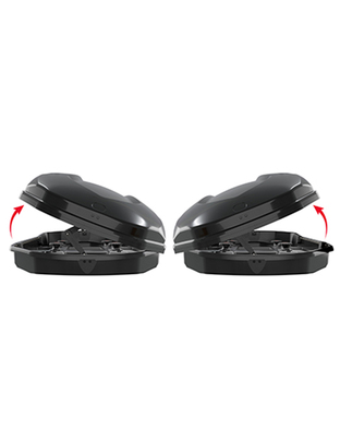 Menabo - Μπαγκαζιέρα Οροφής Satellite 550 Duo Black Crab με Δαγκάνες σε Μαύρο Γυαλιστερό Χρώμα από ABS Πλαστικό με Διαστάσεις 198x94x36 cm - 1 Τεμ. (16930/MB)