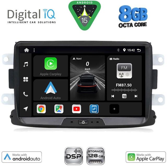 DIGITAL IQ BXF 733_CPAA (8" DECK) MULTIMEDIA SYSTEM for DACIA mod. 2012-2019 - RENAULT CAPTURE mod. 2013-2021