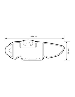 ΜΠΑΡΑ ΟΡΟΦΗΣ ΑΛΟΥΜΙΝΙΟΥ 119cm ΜΑΥΡΗ SILENZIO CX ORIGINE SYSTEM ( STANDARD / FLUSH RAILING)NORDRIVE - 1 ΤΕΜ.