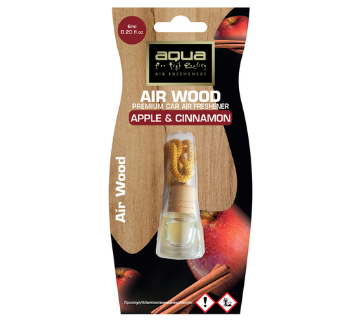 Aqua - ΑΡΩΜΑΤΙΚΟ ΑΥΤΟΚΙΝΗΤΟΥ ΚΡΕΜΑΣΤΟ ΜΠΟΥΚΑΛΑΚΙ ΜΕ ΑΡΩΜΑ ΜΗΛΟ & ΚΑΝΕΛΑ (APPLE & CINAMMON) AIR WOOD AQUA - 1 TEM. (10-463/AQ)