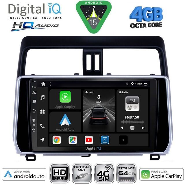 DIGITAL IQ BXK 19739_CPAA (10inc) MULTIMEDIA TABLET for TOYOTA LAND CRUISER - PRADO mod. 2019-2023