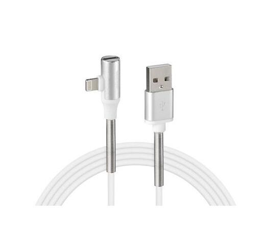 ΚΑΛΩΔΙΟ USB ΦΟΡΤΙΣΗΣ ΚΑΙ ΑΝΤΑΠΤΟΡΑΣ ΑΚΟΥΣΤΙΚΩΝ APPLE (8 PIN) 90 ΜΟΙΡΩΝ IRON SILVER LINE (200 cm)