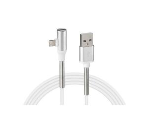 ΚΑΛΩΔΙΟ USB ΦΟΡΤΙΣΗΣ ΚΑΙ ΑΝΤΑΠΤΟΡΑΣ ΑΚΟΥΣΤΙΚΩΝ APPLE (8 PIN) 90 ΜΟΙΡΩΝ IRON SILVER LINE (200 cm)