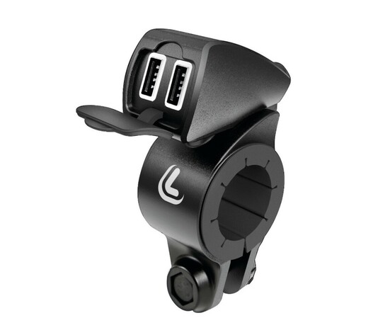 ΦΟΡΤΙΣΤΗΣ USB ΔΙΠΛΟΣ TREK 12/24V 5400mA ΜΕ ΒΑΣΗ ΣΤΗΡΙΞΗΣ ΤΙΜΟΝΙΟΥ 21-32mm ΚΑΙ ΚΑΛΩΔΙΟ 150cm ΑΔΙΑΒΡΟΧΟΣ