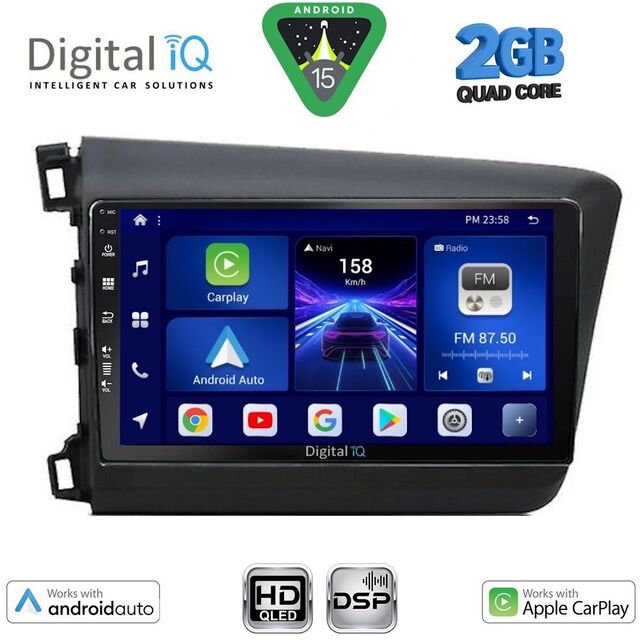 DIGITAL IQ BXC 31904D_CPAA (9inc) MULTIMEDIA TABLET for HONDA CIVIC 4Doors mod. 2012-2016