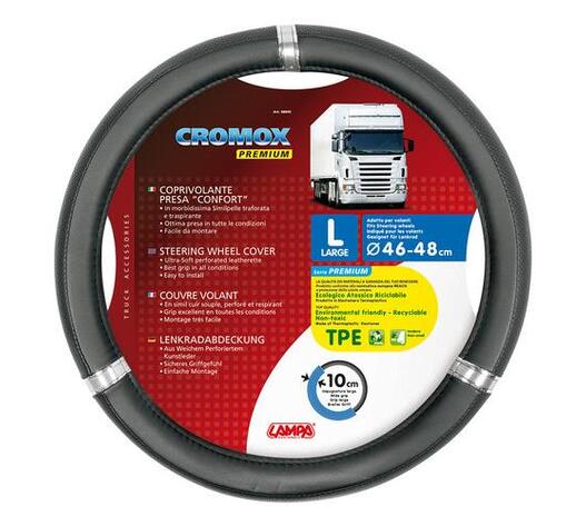 ΚΑΛΥΜΜΑ ΤΙΜΟΝΙΟΥ ΦΟΡΤΗΓΟΥ CROMOX (L) 46-48cm (ΜΑΥΡΟ/ΧΡΩΜΙΟ/ΟΙΚΟΛΟΓΙΚΟ/ΑΟΣΜΟ)