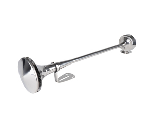 Amio - ΚΟΡΝΑ ΠΝΕΥΜΑΤΙΚΗ ΜΟΝΗ 12/24V 115dB LOW TONE ΜΗΚΟΣ:620mm ΧΡΩΜΙΟ - 1 ΤΕΜ. (04078/AM)