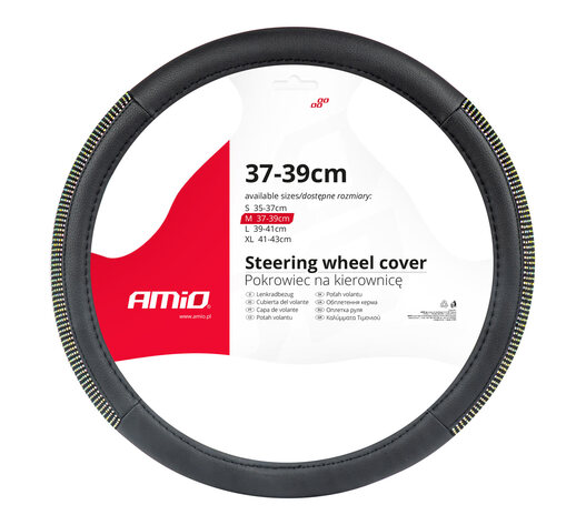 Amio - ΚΑΛΥΜΜΑ ΤΙΜΟΝΙΟΥ 37-39cm SWC-44-M ΜΑΥΡΟ ΜΕ STRASS - 1 ΤΕΜ. (02985/AM)