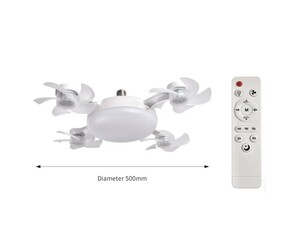 RIXME LED ΑΝΕΜΙΣΤΗΡΑΣ ΟΡΟΦΗΣ ΜΕ ΦΩΣ & ΤΗΛΕΧΕΙΡΙΣΤΗΡΙΟ Ε27 60W RZ-57459