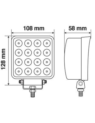 ΠΡΟΒΟΛΕΑΣ ΕΡΓΑΣΙΑΣ  WL-25 16LED 48W 3300lm 10-30V (108x128x58mm) ΦΩΣ ΔΙΑΘΛΑΣΗΣ -1ΤΕΜ.