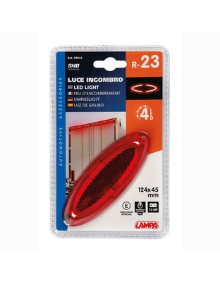 ΦΩΣ ΟΓΚΟΥ 4LED ΚΟΚΚΙΝΟ SMD 12/24V 124mm 1ΤΕΜ.