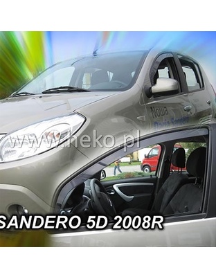 ΑΝΕΜΟΘΡΑΥΣΤΕΣ ΓΙΑ DACIA SANDERO / STEPWAY I 5D 2008-2012 ΖΕΥΓΑΡΙ ΑΠΟ ΕΥΚΑΜΠΤΟ ΦΙΜΕ ΠΛΑΣΤΙΚΟ HEKO - 2 ΤΕΜ.