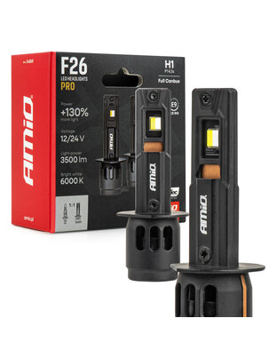 AMiO - Λάμπες LED F26 Pro Series H1 12/24V 68W 2900-3550lm 6.000K Full Can-Bus Plug&Play - 2 Τεμ. (04869/AM)